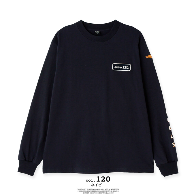 「 AVIREX アビレックス 」 長袖 Tシャツ エンブロイダリー ザ ブルーエンジェル LONG SLEEVE T-SHIRT EMBROIDERY THE BLUE ANGELS 783-4130010 7834130010 / アヴィレックス Tシャツ ロンT トップス カットソー メンズ ミリタリー AVIREX（アヴィレックス） アビレックス 長袖 Tシャツ エンブロイ