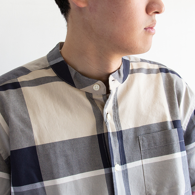 Barbour（バブアー） タータンチェック バンドカラー シャツ