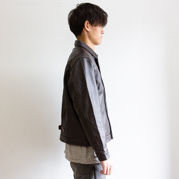 HOUSTON（ヒューストン） COW LEATHER TRACK JACKET カウレザー