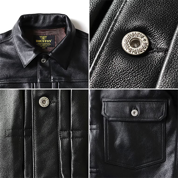 HOUSTON（ヒューストン） COW LEATHER TRACK JACKET カウレザー