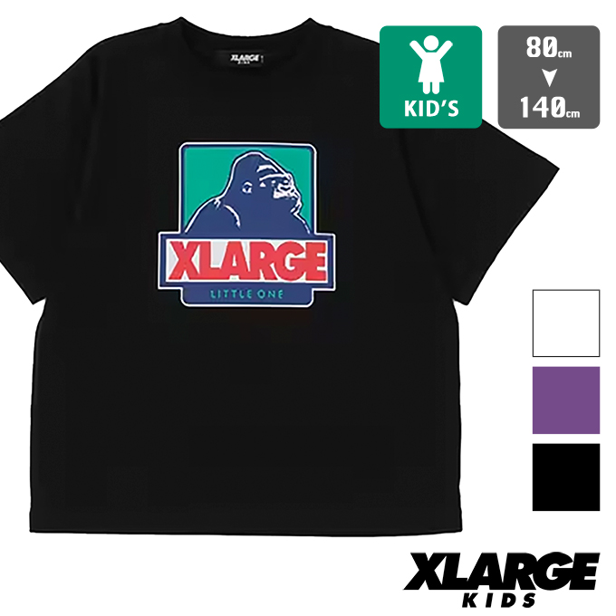 【SALE】XLARGE KIDS エクストララージ キッズ 配色ボックスゴリラ 半袖Tシャツ 9432219 / 23SUMMER ※