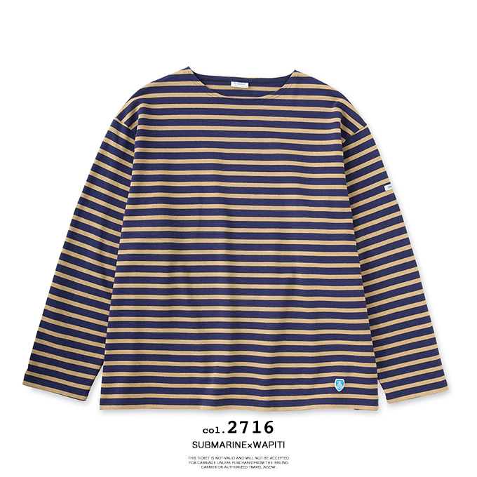 「 ORCIVAL オーシバル 」 Men's Cotton Lourd Wide Basque Shirt メンズ コットン ロード ワイド バスク シャツ B473 / オーシバル オーチバル バスクT ボーダーT 長袖 ボートネック カットソー メンズ 2025AW ORCIVAL（オーシバル） Men's Cotton Lourd Wide Basque Shirt メンズ