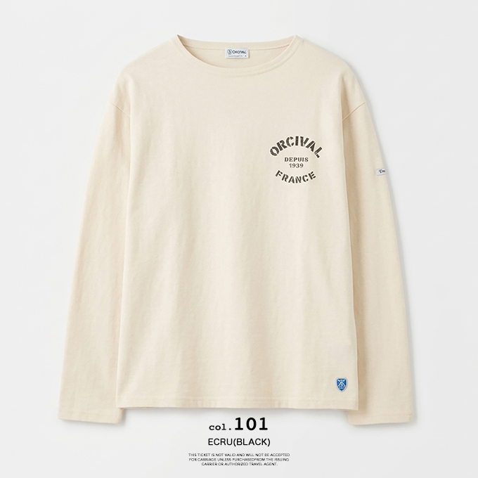 ORCIVAL（オーシバル） Men's Cotton Lourd Crew Neck Basque Shirt