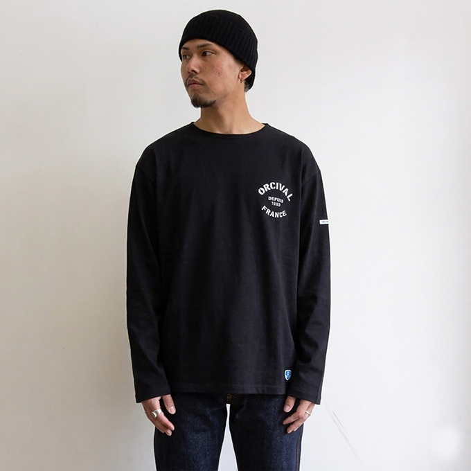 ORCIVAL（オーシバル） Men's Cotton Lourd Crew Neck Basque Shirt