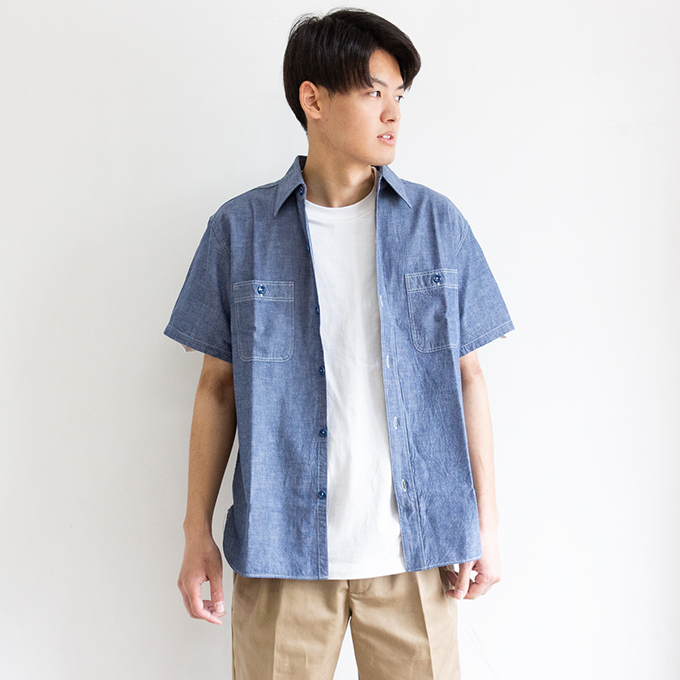 BUZZ RICKSON'S バズリクソンズ BLUE CHAMBRAY WORK SHIRT ブルー