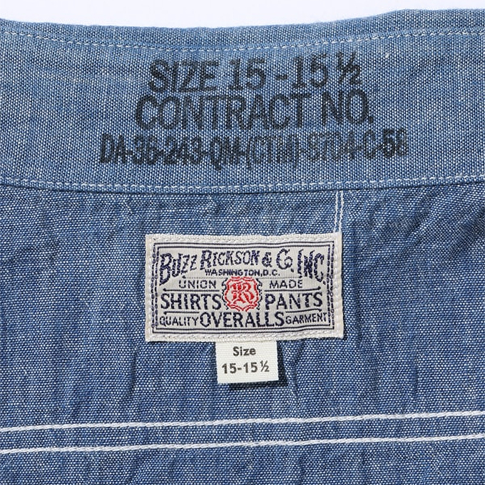 BUZZ RICKSON'S バズリクソンズ BLUE CHAMBRAY WORK SHIRT ブルー
