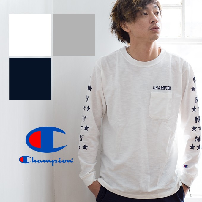 【Champion チャンピオン】CAMPUS 袖プリントL/S Tシャツ