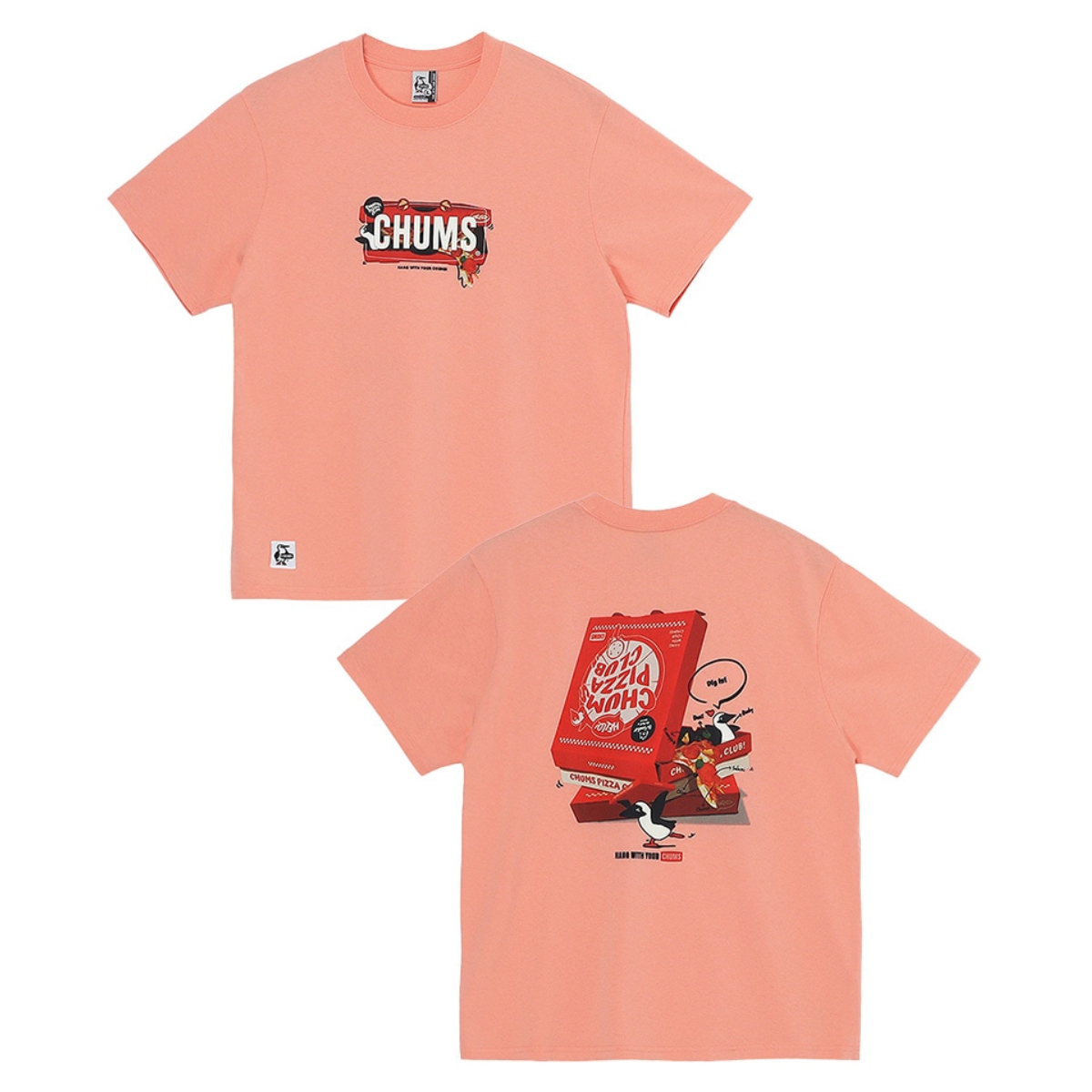 チャムです CHUMS Pizza Box T-Shirt/チャムスピザボックスTシャツ(トップス