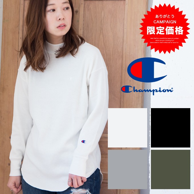 【Champion チャンピオン】モックネックL/SサーマルTシャツ