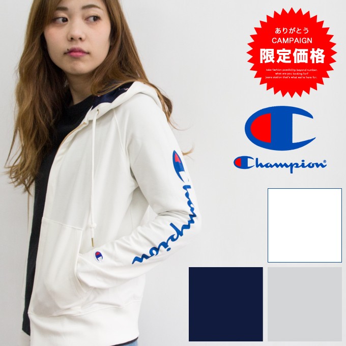 【Champion チャンピオン】アクティブスタイル　袖プリント　ジップアップスウェットパーカー　CW-MS105