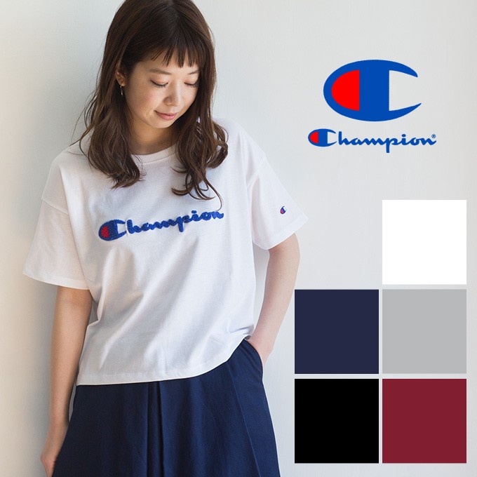 【Champion チャンピオン】ウィメンズ C VAPOR COOL サガラ刺繍　Tシャツ