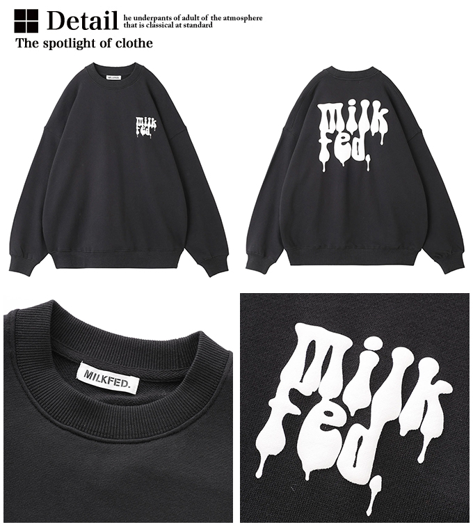 【 MILKFED. ミルクフェド 】 DRIP LOGO BIG SWEAT TOP MILKFED. ドリップ ロゴ ビッグ スウェット 103231012005 / 23SPRING MILKFED. 【 ミルクフェド 】 DRIP LOGO BIG SWEAT TOP ドリップ