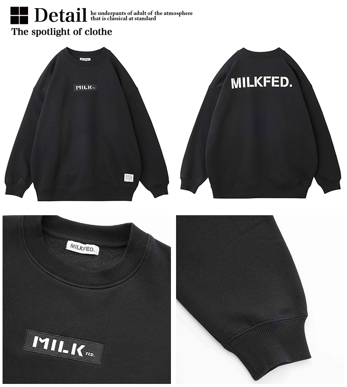 MILKFED. ミルクフェド 】 EMBROIDERED BAR BIG SWEAT TOP MILKFED