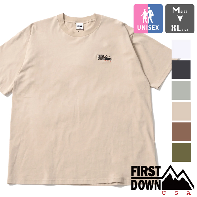 FIRST DOWN USA �t�@�[�X�g�_�E�� �R�b�g���W���[�W�[ �����|�C���g ���S ���� �s�V���c LOGO S/S TEE COTTON JERSEY F401004 / 23SS ��
