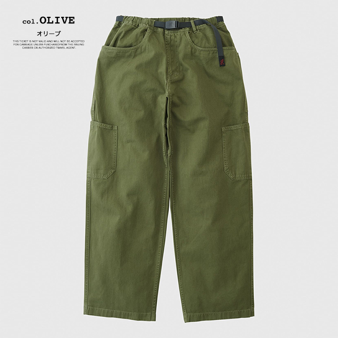 チノパンツ Gramicci Rock slide wide pants Olive G4SM-P087 GRAMICCI グラミチ パンツ メンズ ロック スライド ( Rock Slide