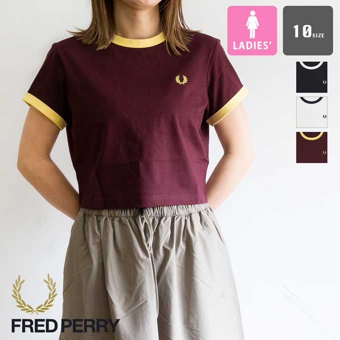 FRED PERRY（フレッドペリー） Cropped Ringer T-Shirt クロップド