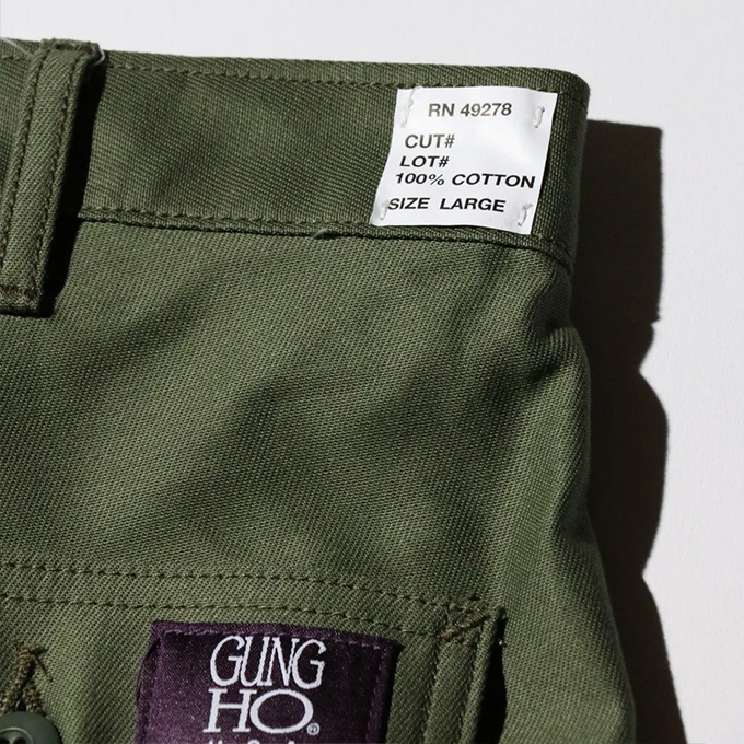 GUNG HO（ガンホー） 4POCKETS WIDE FATIGUE TROUSER BACK SATIN 4