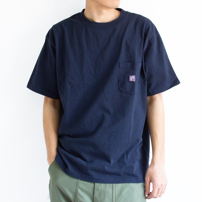 GUNG HO（ガンホー） WORKERS POCKET SS TEE ワンポイント ロゴ