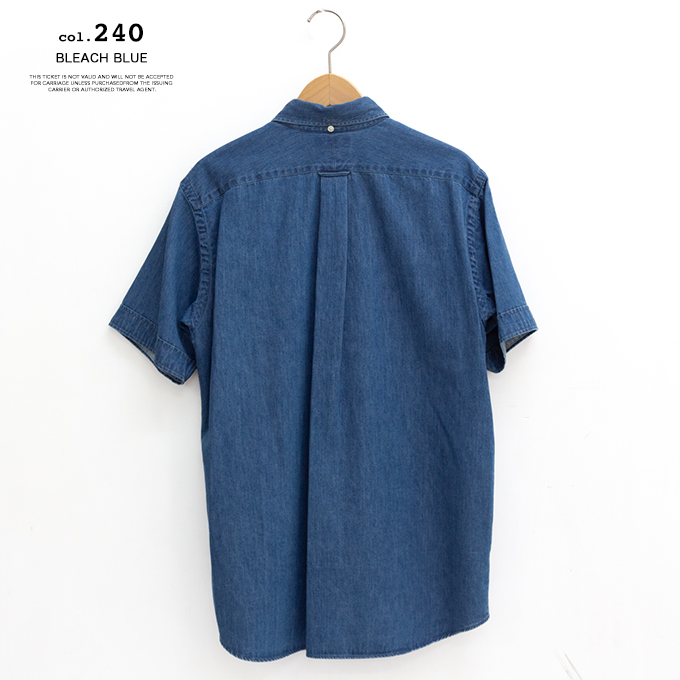GYMPHLEX（ジムフレックス） B.D. SHIRT S/S ライト デニム 半袖
