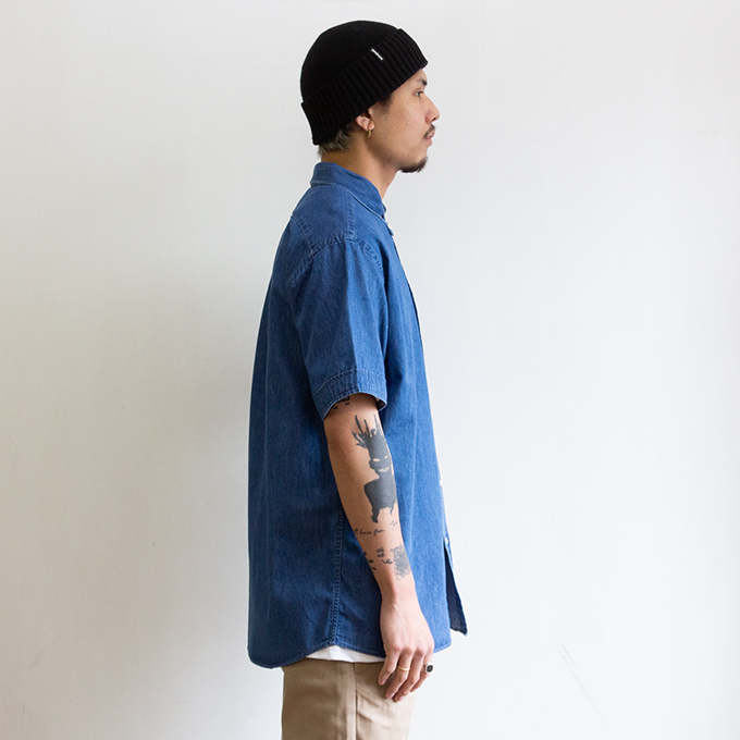 GYMPHLEX（ジムフレックス） B.D. SHIRT S/S ライト デニム 半袖