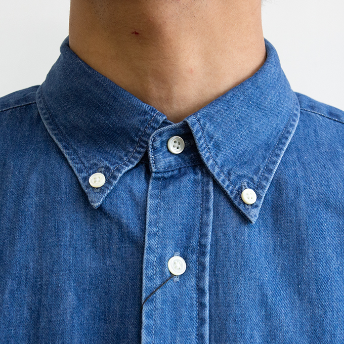 GYMPHLEX（ジムフレックス） B.D. SHIRT S/S ライト デニム 半袖