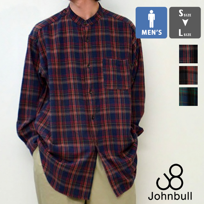 SALE!!】 Johnbull ジョンブル ネルチェック ビッグシャツ JM233S08 