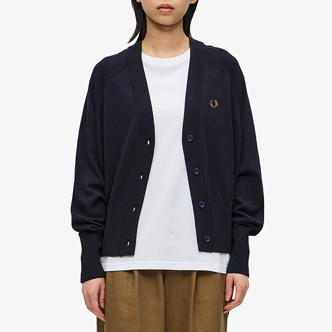 【 FRED PERRY フレッドペリー 】 V-Neck Cardigan Vネック カーディガン K4121 / 2023AW ※