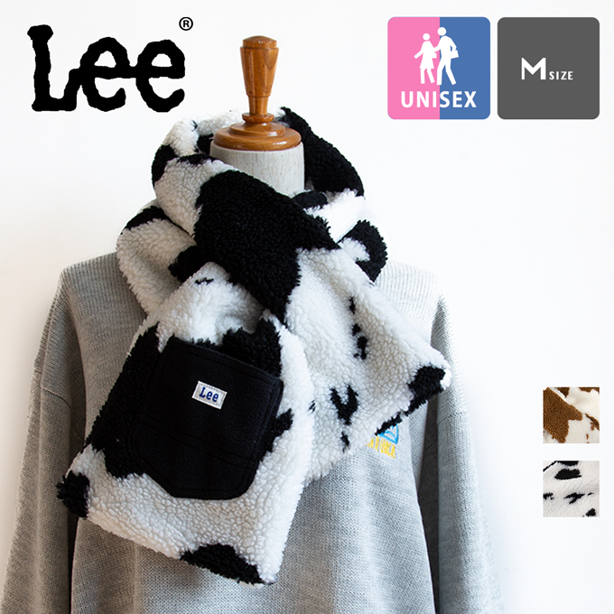 Lee（リー） COW BOA MUFFLER カウ柄 ボア マフラー Mサイズ(大人