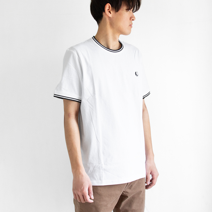 美品　フレッドペリー ツインティップド Tシャツ　ホワイト　S FRED PERRY フレッドペリー Twin Tipped T-Shirt ツインティップ