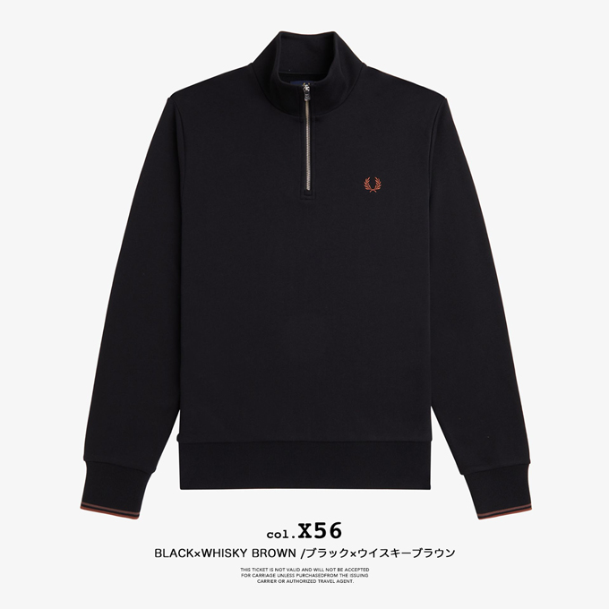 20-60代 人気ファッションブランド Half フレッドペリー PERRY FRED Zip ハーフジップ Sweatshirt トップス