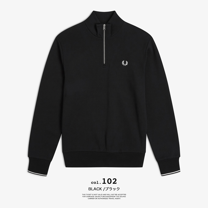 FRED PERRY ネイビー ハーフジップ トレーナー FRED PERRY トレーナー スウェット Half Zip Sweatshirt
