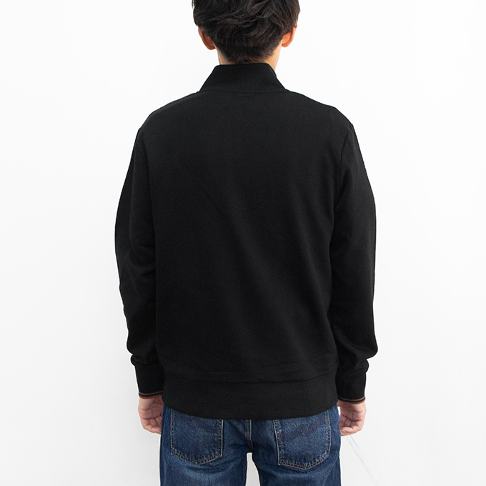 【美品】 FRED PERRY ハーフジップ　スウェットシャツ ブラック S FRED PERRY（フレッドペリー） Half Zip Sweatshirt ハーフジップ