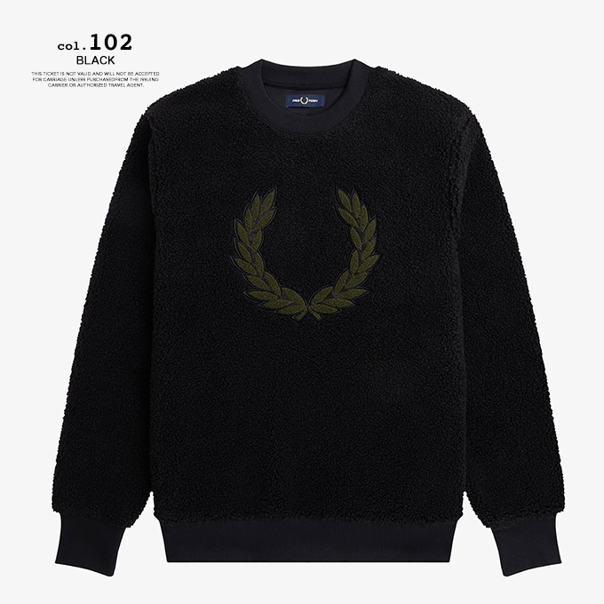 【 FRED PERRY フレッドペリー 】 Borg Fleece Sweatshirt ボーグフリース スウェットシャツ M4670 / 22AW  ※