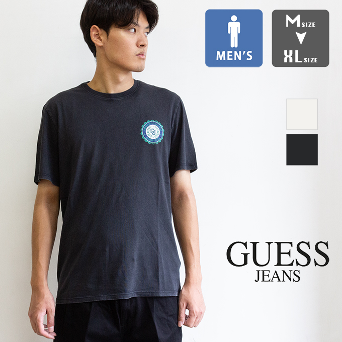 GUESS JEANS �Q�X �W�[���Y Slim Front Back Logo Tee �X���� �t�����g �o�b�N ���S ����T�V���c M5YI04K8HM0 / 2025AW