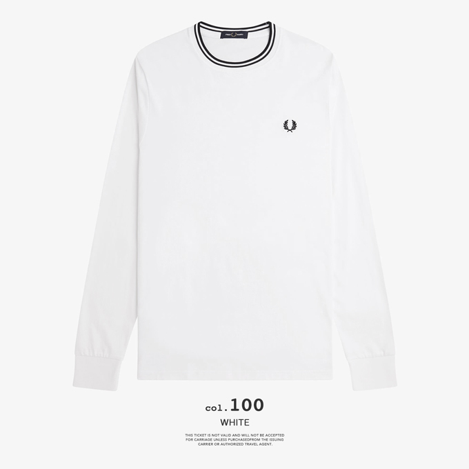 美品　フレッドペリー ツインティップド Tシャツ　ホワイト　S フレッドペリー FRED PERRY Tシャツ M1588 ツイン ティップド