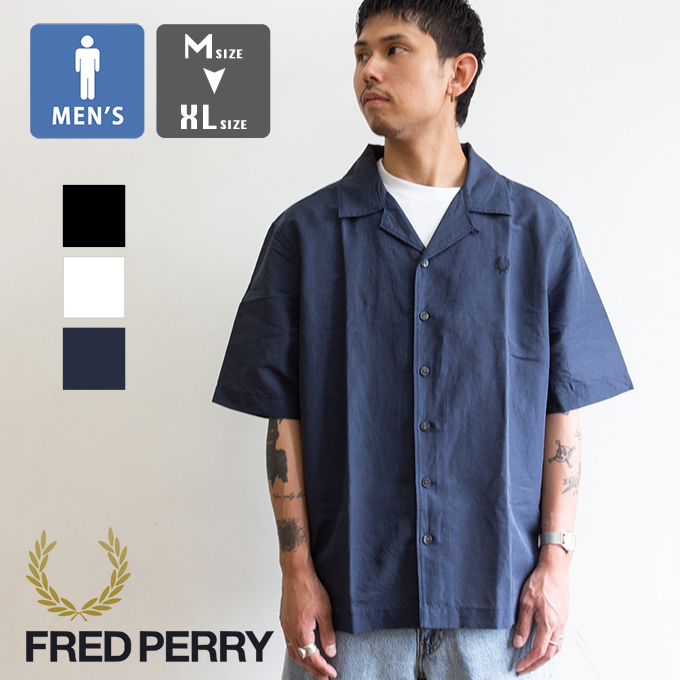 FRED PERRY LINEN REVERE COLLAR SHIRT S 麻 FRED PERRY（フレッドペリー） Linen Blend Revere Collar Shirt