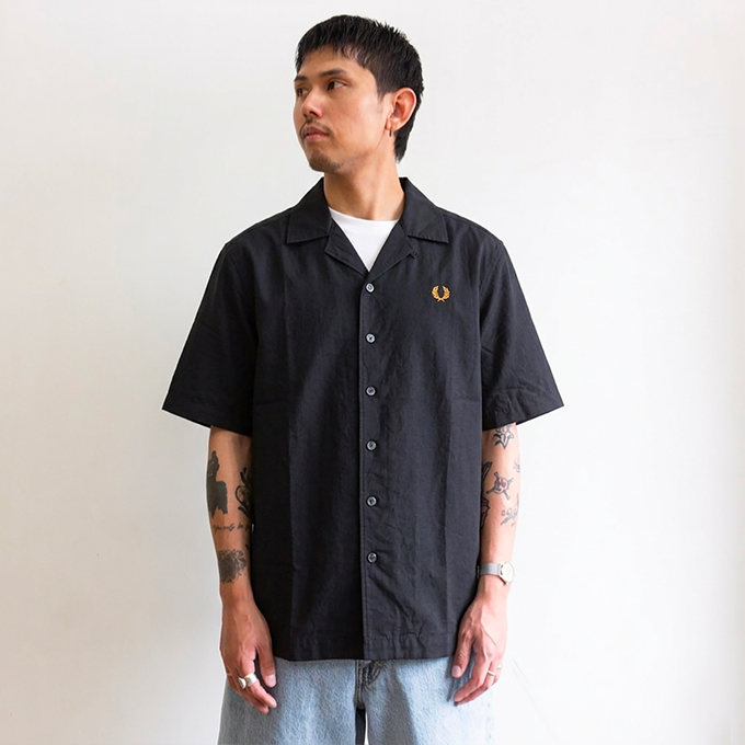 FRED PERRY（フレッドペリー） Linen Blend Revere Collar Shirt