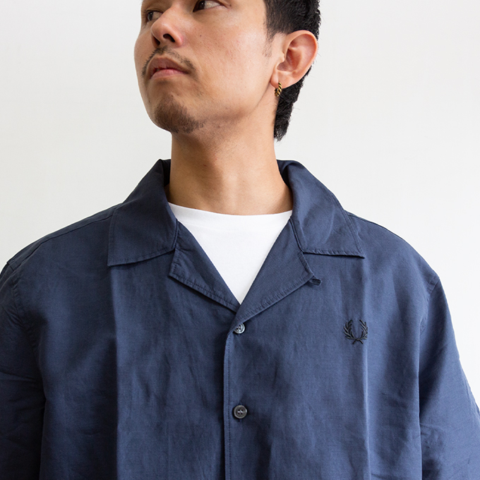 FRED PERRY（フレッドペリー） Linen Blend Revere Collar Shirt