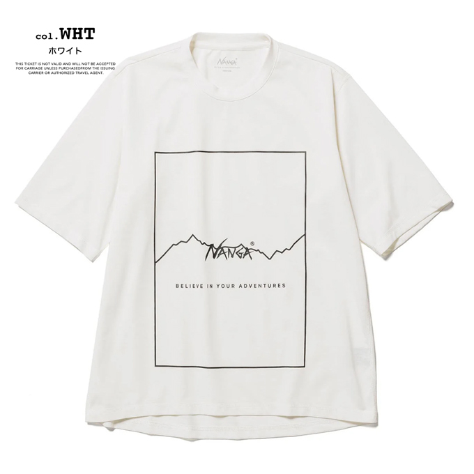 NANGA（ナンガ） DRY MIX FRAME LOGO TEE ドライミックス フレーム