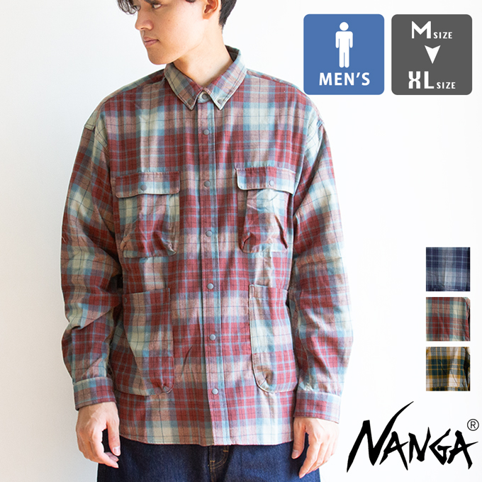 NANGA（ナンガ） FADE TARTAN CHECK CAMP SHIRT フェード タータン