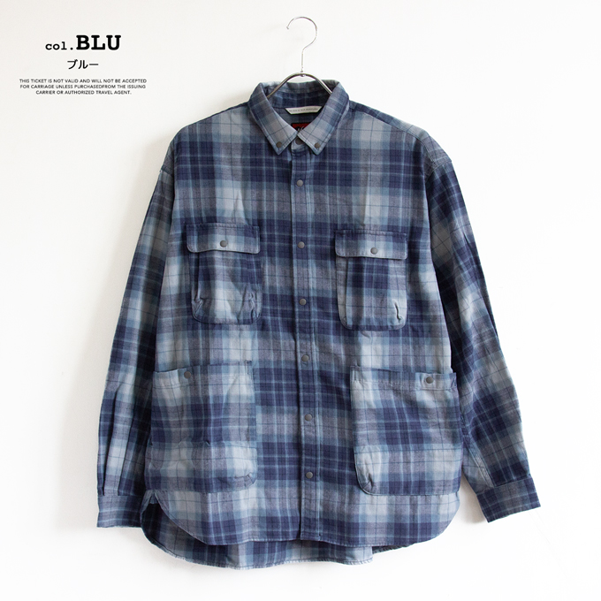 NANGA（ナンガ） FADE TARTAN CHECK CAMP SHIRT フェード タータン