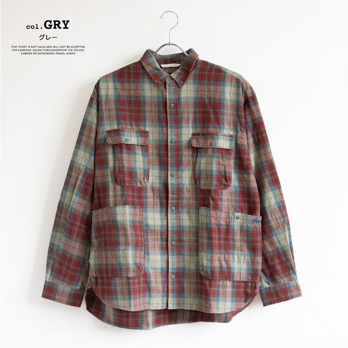 NANGA（ナンガ） FADE TARTAN CHECK CAMP SHIRT フェード タータン