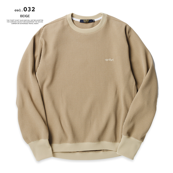 narifuri（ナリフリ） 【SALE!!】 マルチテック ワッフル クルーネック