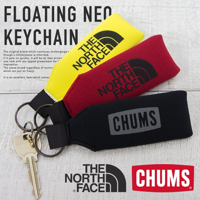 【THE NORTH FACE × CHUMS】 フローティング ネオ　キーチェーン