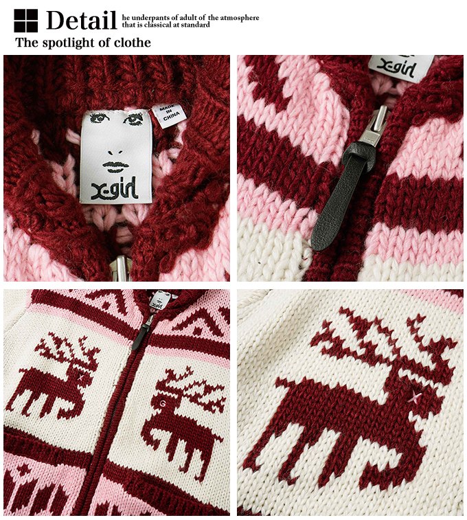 X-girl 【SALE!!】 【 エックスガール 】 NORDIC KNIT CARDIGAN