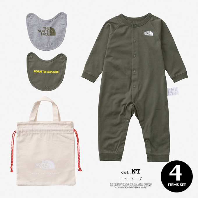 THE NORTH FACE ザ・ノース・フェイス B L/S Rompers＆2P Bib ベビー