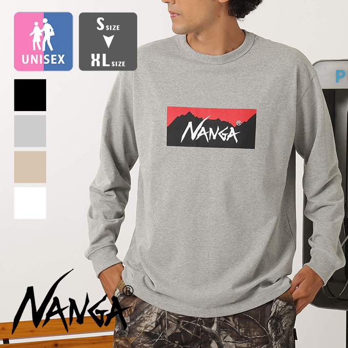 NANGA ナンガ ECO HYBRID BOX LOGO L/S TEE エコハイブリッド ボックス