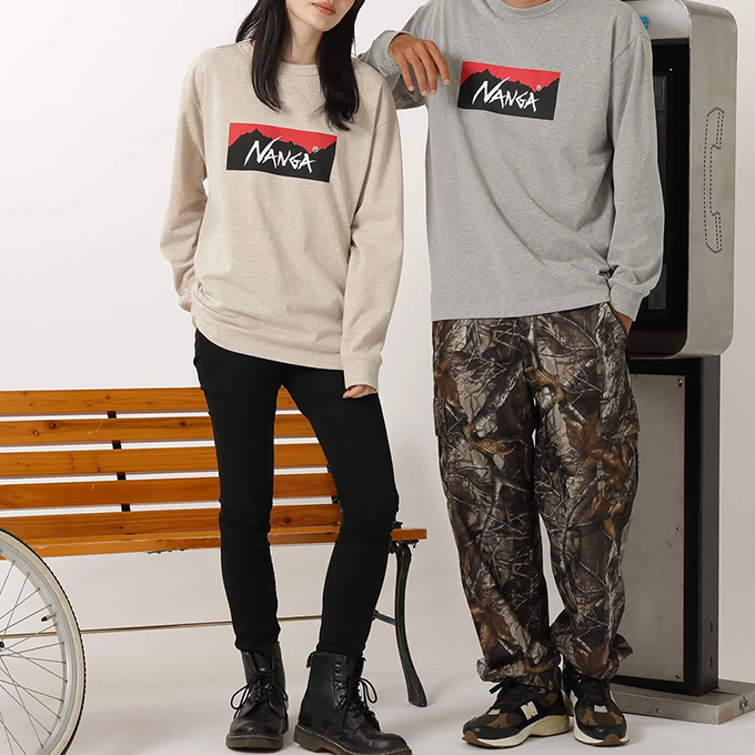 NANGA（ナンガ） ECO HYBRID BOX LOGO L/S TEE エコハイブリッド