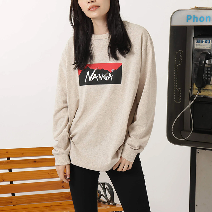 NANGA（ナンガ） ECO HYBRID BOX LOGO L/S TEE エコハイブリッド