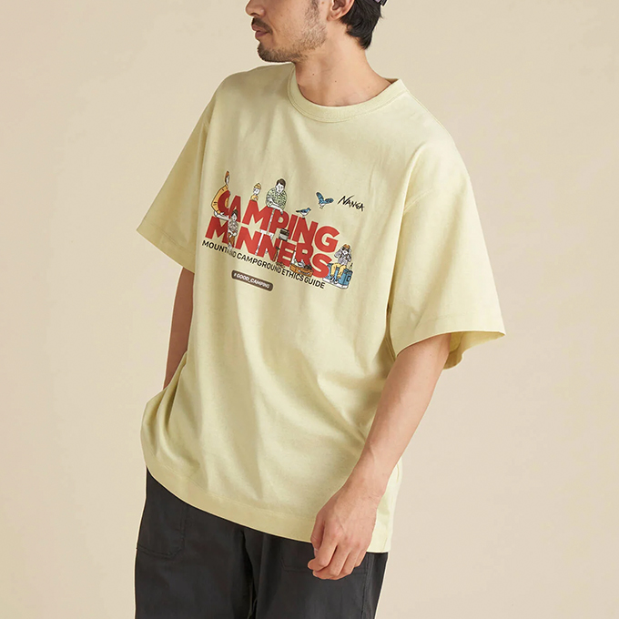 NANGA ナンガ ECO HYBRID CAMPING MANNERS WILD ANIMALS TEE(UNISEX)  エコハイブリッド キャンピングマナーズ ワイルドアニマルズ ティー NW2411-1G800-A｜jeansstation｜03